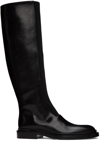 Jil Sander Black Tall Boots In 001 Black