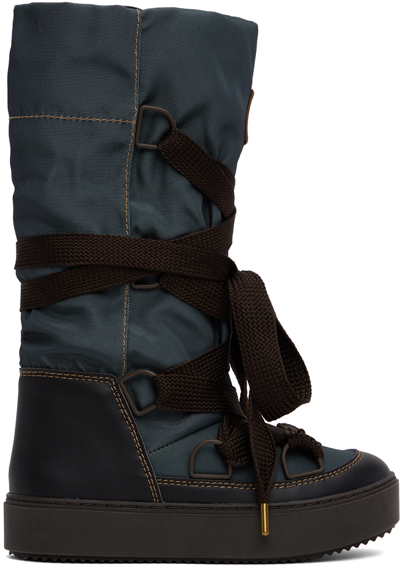 See By Chloé Naina 40mm Mid-calf Snow Boots In 021 Dark Grey