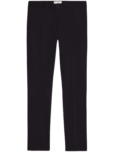 Ami Alexandre Mattiussi Mid-rise Straight-leg Trousers In Black