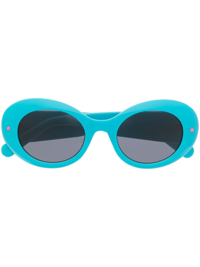 Chiara Ferragni Eyelike Oval-frame Sunglasses In Blue