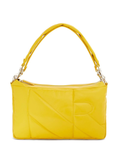 Nina Ricci Quilted Embossed-logo Shoulder Bag In Yellow