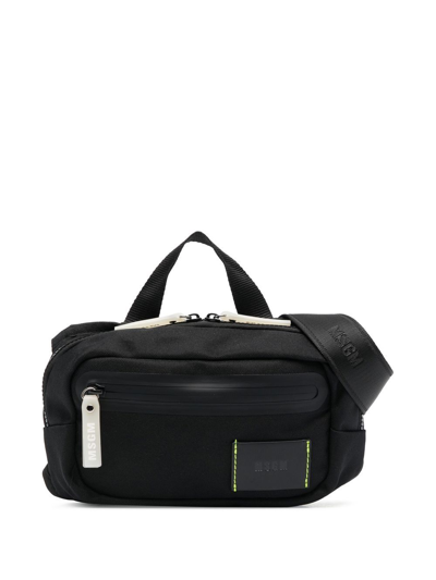 Msgm Logo Patch Belt Bag In Black