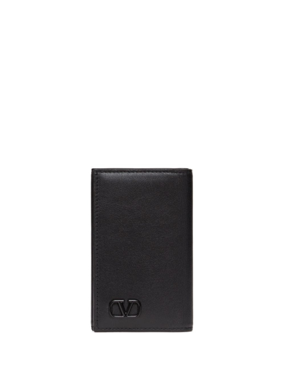 Valentino Garavani Vlogo Keyring Pouch In Black