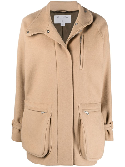 Filippa-k Soft Sport Zip-up Merino-blend Jacket In Neutrals