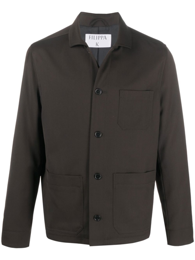 Filippa K Louis Button-down Jacket In Brown