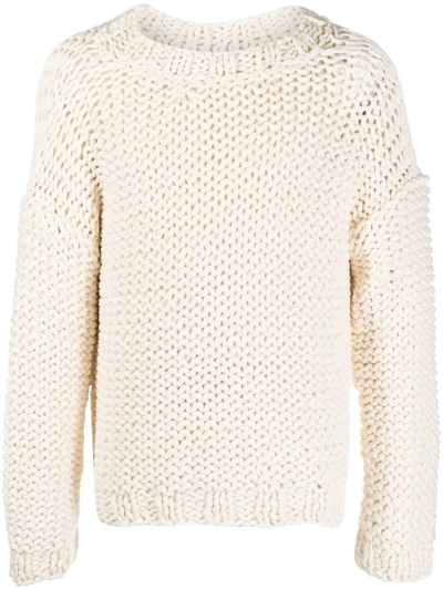Koché Open Knit Sweater In Cream