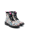 Geox Casey Graphic-print Ankle Boots In White