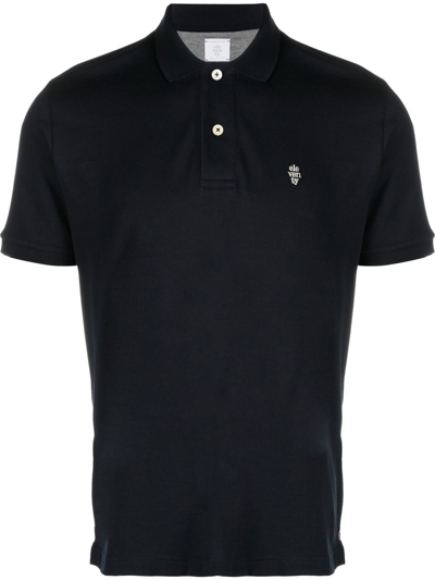 Eleventy Logo-embroidered Polo Shirt In Blue