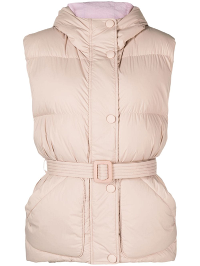 Ienki Ienki Belted-waist Puffer Vest In Pink