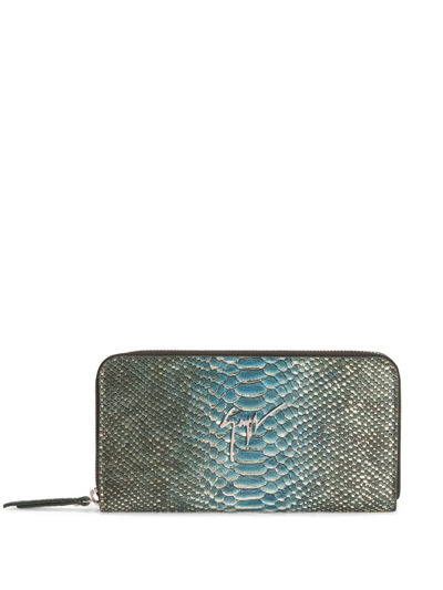 Giuseppe Zanotti Charlotte Reptile Purse In Blue