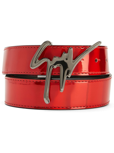 Giuseppe Zanotti Giuseppe Logo-buckle Belt In Red