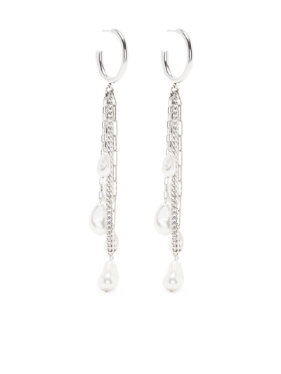 Isabel Marant Faux Pearl-embellished Earrings In Silver
