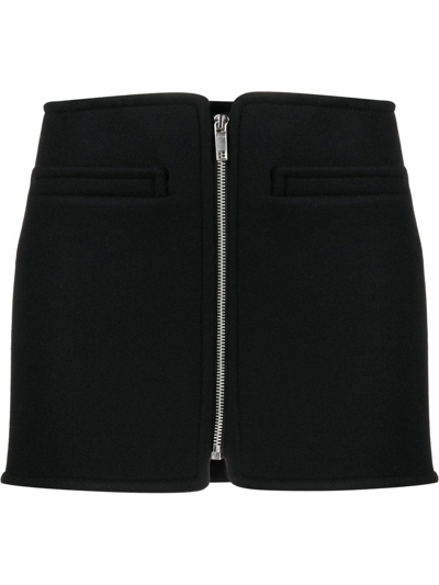 Courrèges Zip-fastening Swallow Skirt In Black