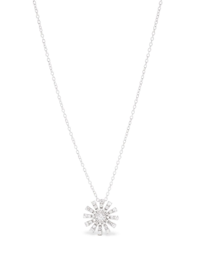 Damiani 18kt White Gold Margherita Diamond Necklace In Silver