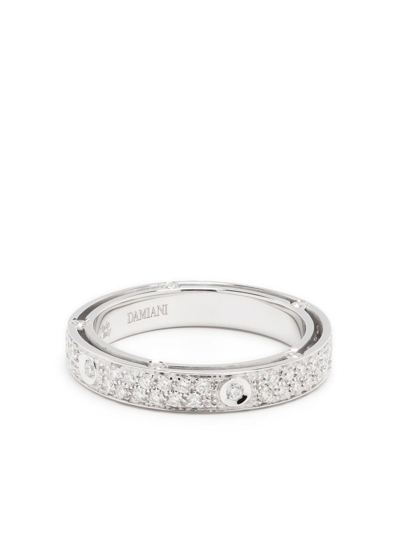 Damiani 18kt White Gold D.side Diamond Ring In Silver