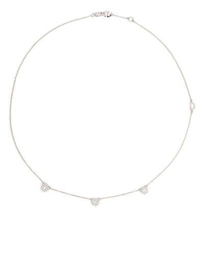 Damiani 18kt White Gold Margherita Diamond Necklace In Silver