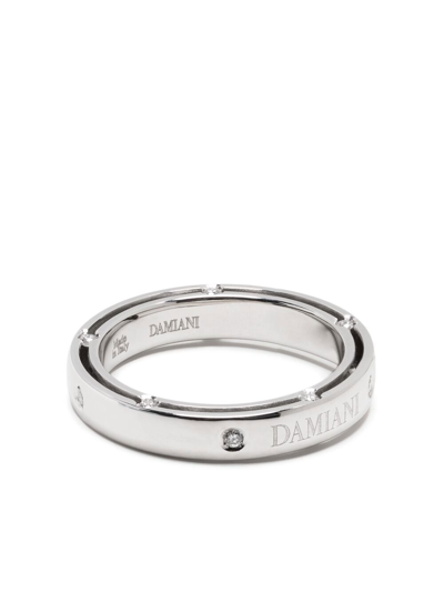 Damiani 18kt White Gold D.side Diamond Ring In Silver