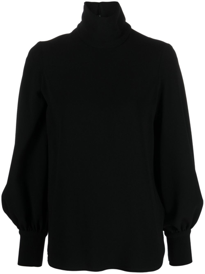 Alberto Biani Cady High Neck Shirt In Black