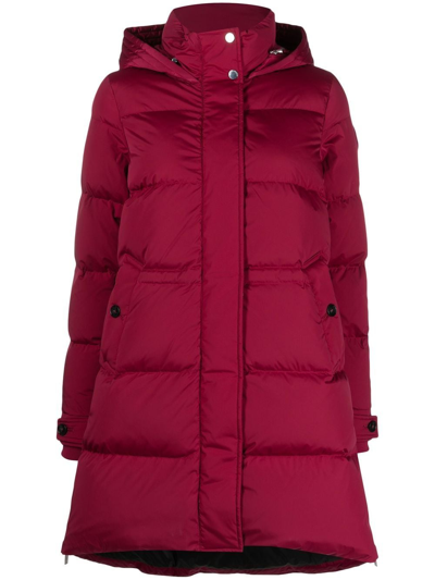 Woolrich Hooded Puffer Coat In Pink