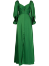 Sachin & Babi Angelina Cutout Balloon-sleeve Gown In Green