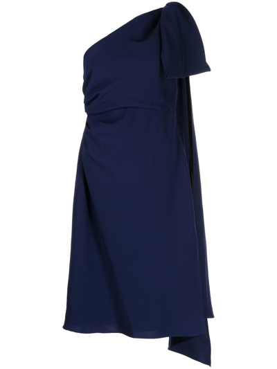 Sachin & Babi Miranda One-shoulder Midi Dress In Blue