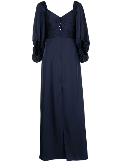 Sachin & Babi Angelina Evening Gown In Blue