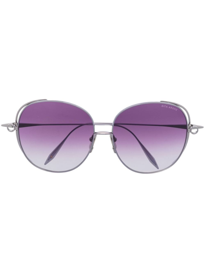 Dita Eyewear Arohz Oversize Round-frame Sunglasses In Silver