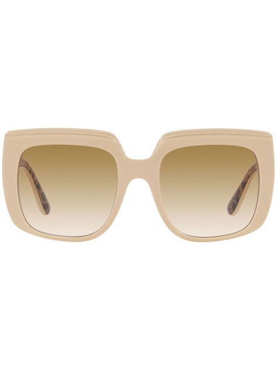 Dolce & Gabbana Oversize-frame Sunglasses In Neutrals