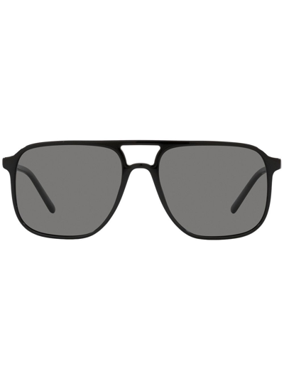 Dolce & Gabbana Thin Profile Square-frame Sunglasses In Black