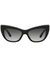 Dolce & Gabbana Logo-plaque Cat-eye Sunglasses In Black