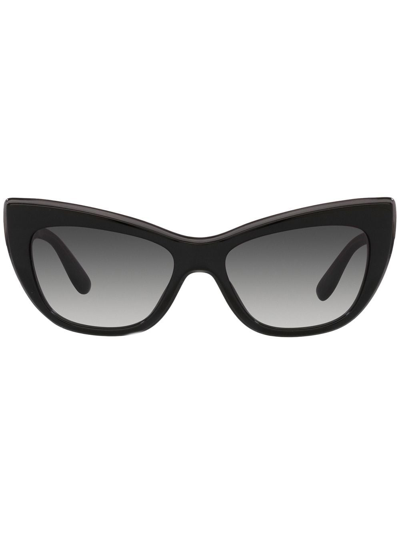Dolce & Gabbana Logo-plaque Cat-eye Sunglasses In Grey