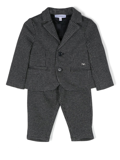 Emporio Armani Babies' Houndstooth Two-piece Suit In Grey