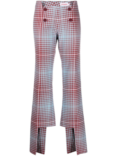 Charles Jeffrey Loverboy Panelled Check-pattern Trousers In Blue