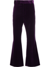 PALM ANGELS TAILORED KICK-FLARE VELVET TROUSERS
