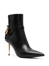Tom Ford Lock 105mm Calfskin Ankle Booties In Black