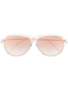 Michael Kors Breckenridge Tinted Aviator Sunglasses In White