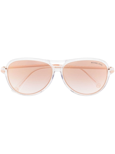 Michael Kors Breckenridge Tinted Aviator Sunglasses In White