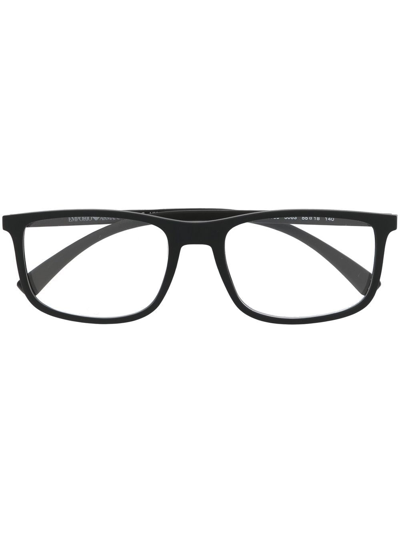Emporio Armani Rectangle-frame Glasses In Black