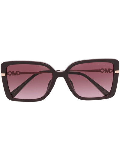 Michael Kors Castellina Square-frame Sunglasses In Red