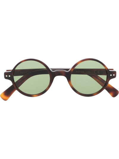 Epos Palladio Round-frame Sunglasses In Brown
