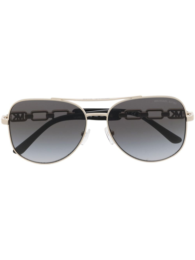 Michael Kors Chianti Oversized Aviator Sunglasses In Gold