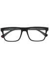 EMPORIO ARMANI CHANGEABLE-LENS RECTANGULAR SUNGLASSES