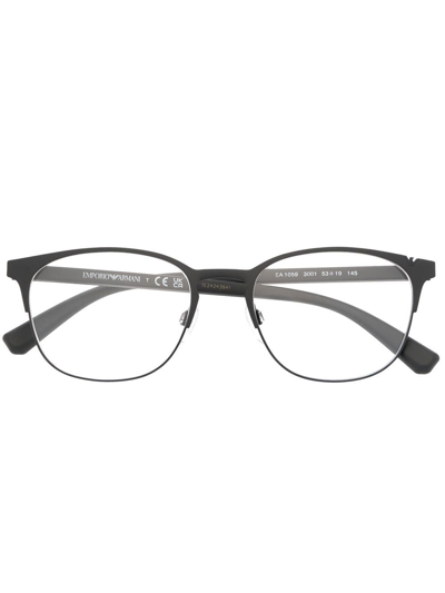 Emporio Armani Round-frame Glasses In Black