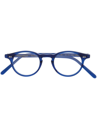 Epos Efesto Round-frame Glasses In Blue