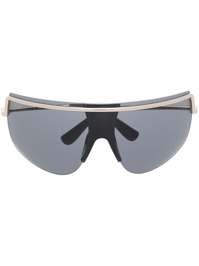 Max Mara Oversized-frameless Tinted Sunglasses In Black