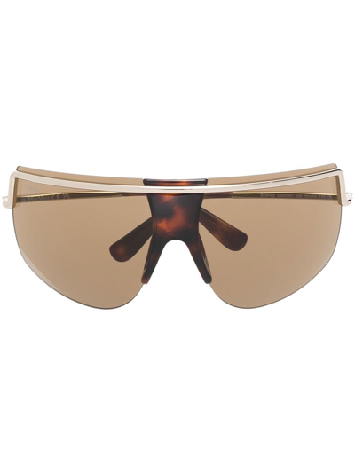 Max Mara Oversized Frameless Sunglasses In Brown