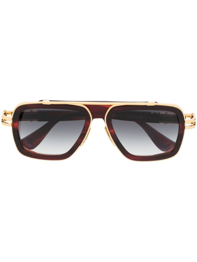 Dita Eyewear Square-frame Sunglasses In Brown