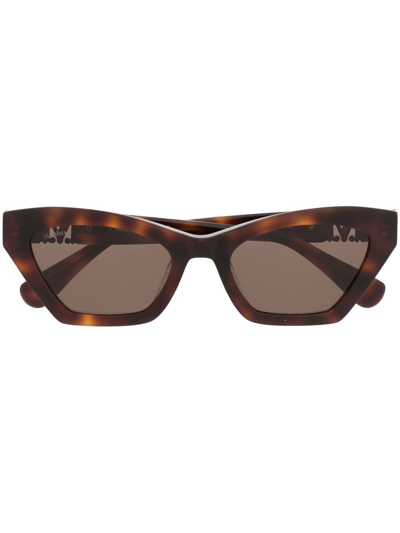 Max Mara Tortoiseshell-effect Cat-eye Sunglasses In Brown