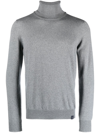 Fay Elbow Patch Virgin Wool Jumper In Grey