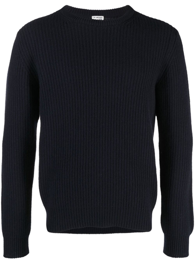 Fay Ribbed-knit Jumper In Blue